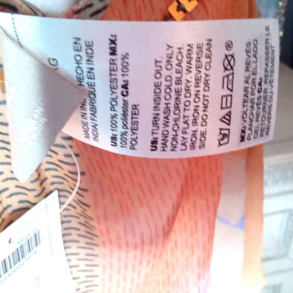 🧡New Chico"s Orange and Blue Women's Poncho🧡 - Picture 5 of 5